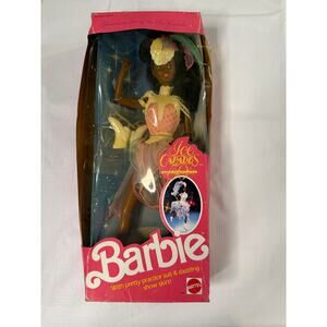 VINTAGE ICE CAPADES BARBIE BLACK AFRICAN AMERICAN SKATING MIB MATTEL #7348 1989